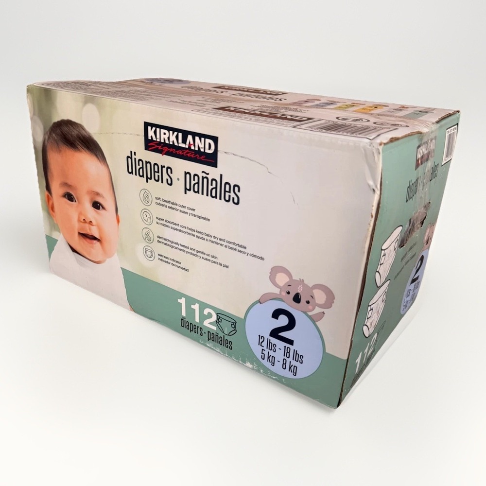 Kirkland Signature Diaper Size 2 for 5kg-8kg Babies Super Absorbent (112 Count)